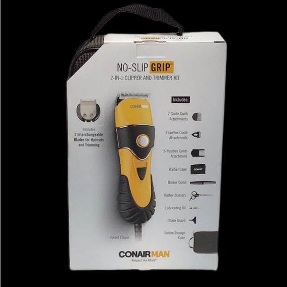 NIB CONAIR MAN 2-in-1 Clipper & Trimmer Kit in Case, Attachments, Cape & More - Picture 3 of 9